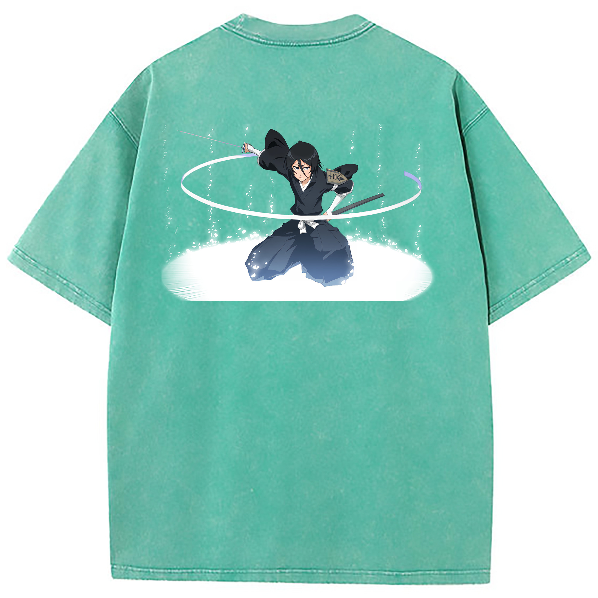（画像用） ブリーチ 朽木ルキア BLEACH Kuchiki Rukia 綿100% ヴィンテージ風 半袖Tシャツ（背面プリント）
